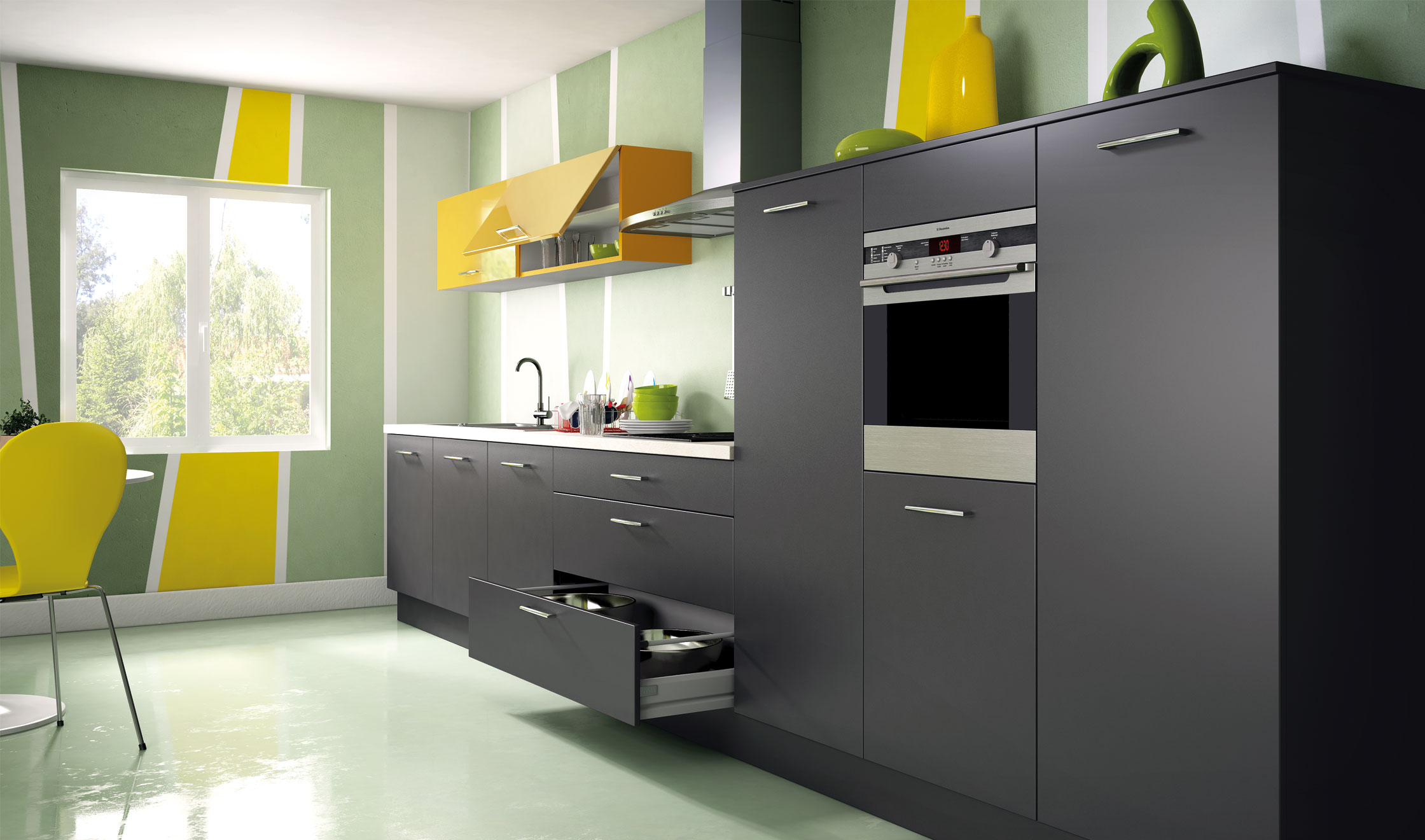 nova loft grise vue cote comera cuisines