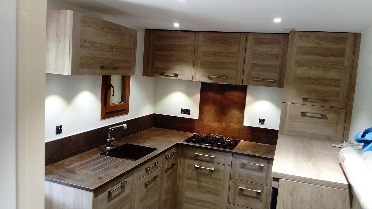 Cuisine en L Couleur bois/ beige